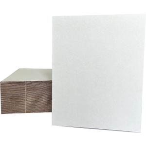 50 Packs 8.5x11 Inch Corrugated Cardboard Sheets, Premium White Corrugated Cardboard Divider Inserts Bulk Flat for Shipping, Mailing, DIY Dcor and Crafts.
