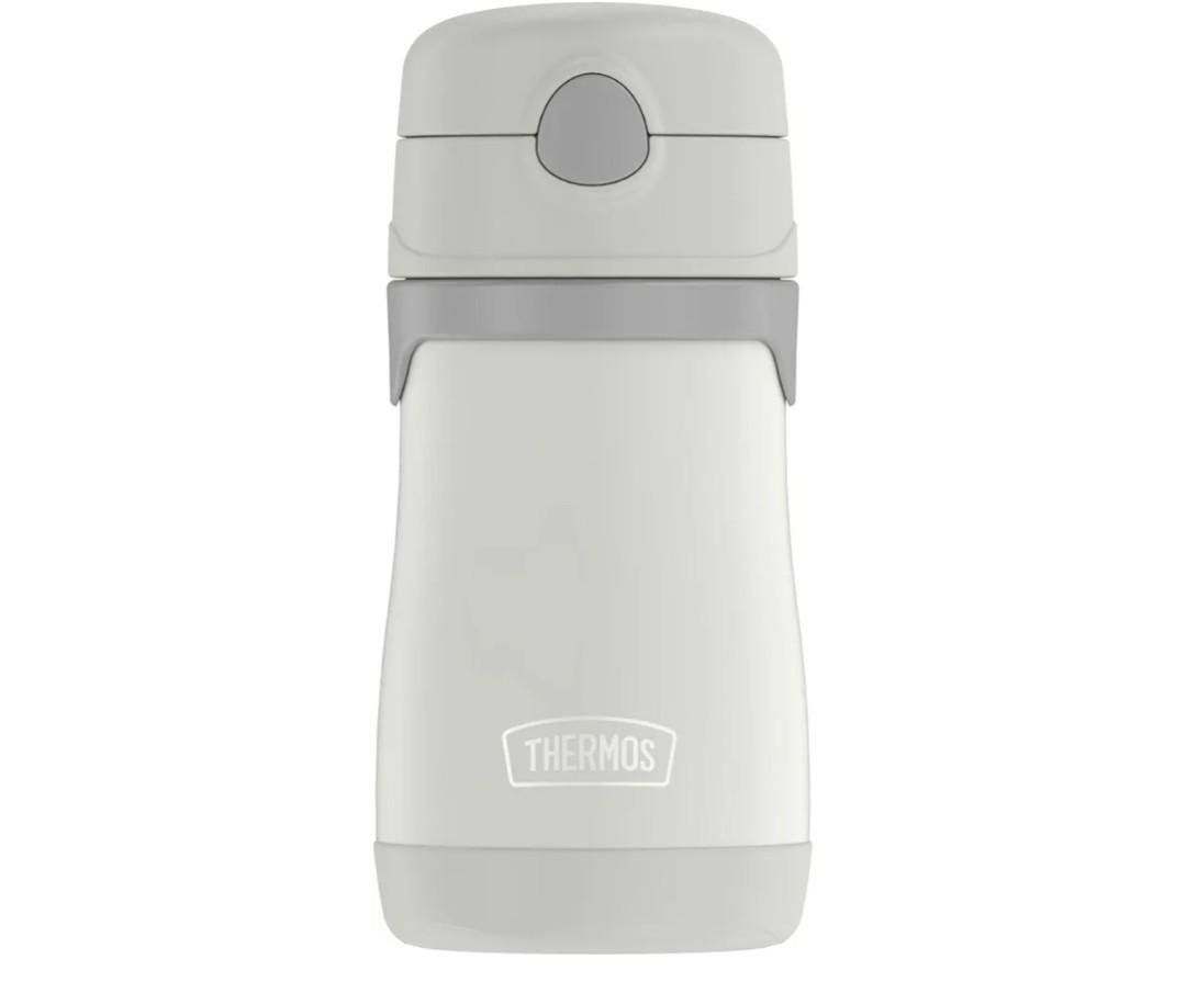 THERMOS BABY 10 ounce Stainless Steel Vacuum Insulated Straw Bottle, Gray