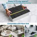 Bathroom Sink Cover for Counter Space, Sink Mat Foldable Sink Cover, Silicone Makeup Organizer Mat Space Saver, Small Bathroom & Rv Camper Travel Must Haves Accessories, Black