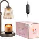 Innqoo Gray Candle Warmer Lamp with Timer, Dimmable Candle Warmer for Jar Candles, Height Adjustable Wax Melts Warmer, Birthday Gifts for Women Mom, House Warming Gifts New Home Decor