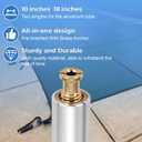 Heavy Duty 10 Pack Pool Cover Anchors,18" Aluminum Tube with Brass Anchors