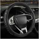 3D Steering Wheel Cover Great Grip with 3D Honeycomb Hole, Anti-Slip Sporty Design, Universal 15 inch (All Black)