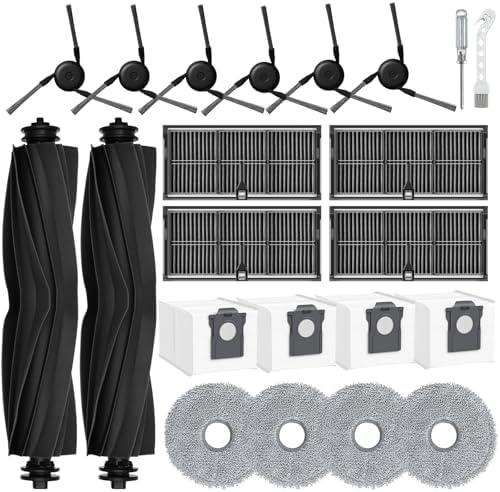 Accessories Kit for Dreame X40 Ultra L40 Ultra MOVA P10 Pro Ultra Robot Vacuum Cleaner, 2 Main Brushes, 4 HEPA Filters, 4 Mop Pads, 4 Vacuum Bags, 6 Side Brushes, 1 Cleaning Brush, 1 Screwdriver