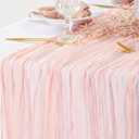 DOLOPL CheeseclothTable Runner 13.3ft Boho Gauze Cheese Cloth Table Runner Cheese Cloth Table Runner for Baby Shower Decoration Bridal Shower Party Long Sheer Centerpiece