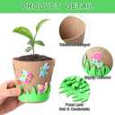 72 Pcs 4 Inch Garden Paper Pot Craft Kit Spring Crafts Bulk Including Round Paper Mache Pots Adhesive Foam Sticker EVA Grass Sticker Mother's Day DIY Planting Growing Garden Kit