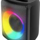 Monster Musicbox Bluetooth Speaker, 60W Loud Portable Wireless Speaker with Dynamic RGB Lighting, Speakers for Outdoor Indoor, Stereo Sound, 12H Playtime, IPX5 Water Resistant, Supports TF Card, AUX, Black