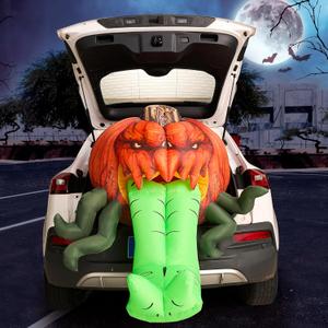 Joiedomi Halloween Inflatables Outdoor Decorations, Trunk or Treat Car Decorations Kit, Inflatable Pumpkin with Tentacles Trunk Or Treat Car Decor, Blow Up Pumpkin for Halloween Decor Outside