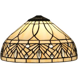 Tiffany Lamp Shade Replacement 12X7 Inch Clear Crystal Beads Stained Glass Lampshade Only with Cap Fit for Table Lamp Pendant Light Ceiling Fixture Torchiere Lamp Floor Lamp
