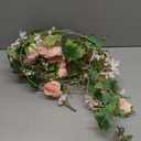 2 Pack Artificial Peony Garland Flowers, 12ft Floral Greenery Garland Rose Flower Vine with Pink Peony and Green Leaves for Wedding Dining Table Home Party Decor (2, Pink)