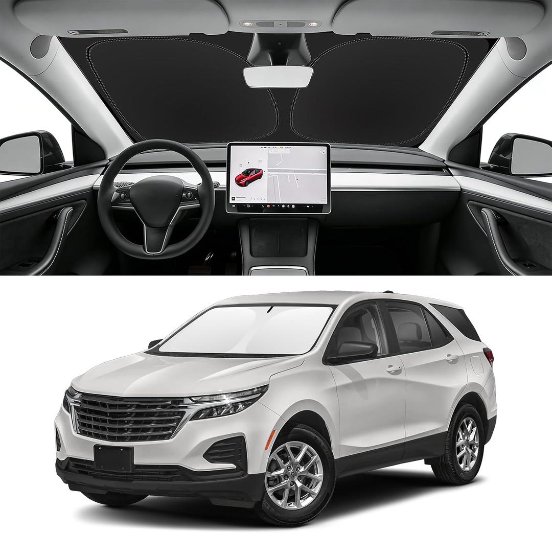 Custom Fit Windshield Sun Shade for Chevy Equinox 2018-2025 (Not for Equinox EV), Blocks UV & Heat, Front Window Sunshade Accessories, Easy Fold & Store Keep Your Car Cooler