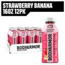 BODYARMOR Lyte Sports Drink Low-Calorie Sports Beverage, Strawberry Banana, Coconut Water Hydration, Natural Flavors with Vitamins, Potassium-Packed Electrolytes, Perfect for Athletes, 16 fl oz Bottle (Pack of 12)