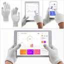 SATINIOR 60 Pairs Touchscreen Winter Gloves Bulk Stretchy Knitted Texting Gloves for Men Women (White Black Silver Wire)