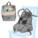 Nuby Easy Go 2-in-1 Backpack Booster Seat with 5-Point Safety Harness - Portable Travel Highchair - Holds Up to 55 lbs - 9+ Months - Gray