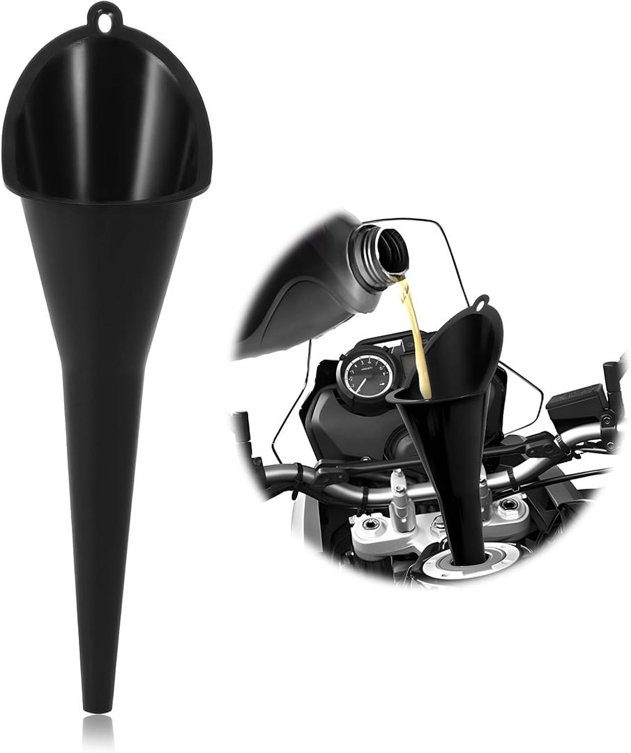 3 x Oil Funnel, Multi-Purpose Plastic Long Neck Oil Funnel, Automotive Use Funnels for Filling Oils Lubricants Water Diesel, Kitchen Funnels for Filling Bottles Jars (Black)