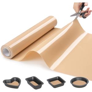 Silicone Baking Mat Roll - Best German Silicone - Non-slip Silicone Pastry Mat, Non-Stick Reusable Air Fryer Linner, Counter Mat, Oven Liner, Freeze Dryer Mat - 16IN x 8FT (Beige)