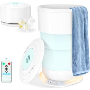 25L Foldable Towel Warmer Bucket, 212 Fast Heated Towel Warmers for Bathroom, Offers Custom Fragrance & Ambient Light for Home Spa, Auto Shut-Off, 3 Timers, Fits 2 Towels, Blanket, Bathrobe
