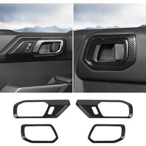 Inner Door Handle Cover Trim Compatible with 2021-2025 Ford Bronco Interior Accessories Carbon Fiber
