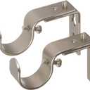 Ivilon Short Projection Brackets for Curtain Rods - for 1 or 1 1/8 Inch Rods. Set of 2 - Satin Nickel
