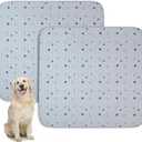 2 Pack 48"x48" Ultra-Absorbent Washable Puppy Pads with Non-Slip Grip and Cute Print, Leak-Proof Dog Pee Pad for Training, Whelping, Housebreaking, Incontinence, Playpen