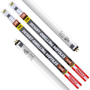 T5 Reptile 24W UVB 10.0 Tube, 2-Pack for Desert Reptiles & Bearded Dragons, 22''