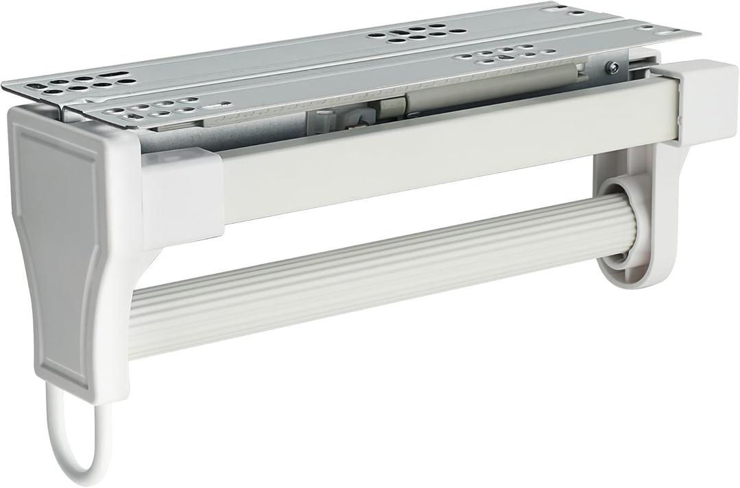 Alise 10 Inch Pull Out Clothes Hanger Rack with Automatic Soft-Close Mechanism for Closets, Heavy Duty Metal Rod Organizer for Coats, Pants, and More, White