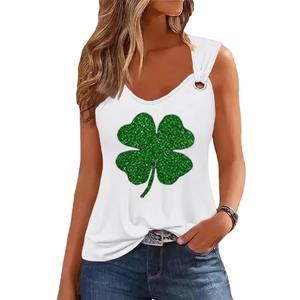 Womens Gradient Notched Neck Casual Tank Tops Novelty Sleeveless Shirts Funny Graphic Tee Vests (White, S)