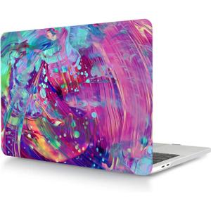 Hard Case Compatible with New MacBook Air 13 Inch Case 2020 2019 2018 Release Model A2337 M1 A2179 A1932 with Retina Display and Touch ID, Matt Plastic Hard Shell Case Cover - Green Purple