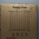 Extra Wide Baby Gates 71.5-76.3 Inch White Pressure Mounted Baby Gate Indoor Safety Gates Pressure Mounted Child Gate for Stairs Doorways Hallways