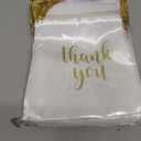 Roowest 100 Pcs Thank You Satin Gift Bags Drawstring Jewelry Candy Pouches for Wedding Bridal Shower Baby Shower Favor Drawstring Bag for Birthday Holiday Party(5 x 7 Inch,White)