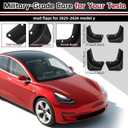 4Pcs Mud Flaps for Tesla Model Y 2025-2026 Accessories, No Drilling, Scratch-Resistant All Weather Protection,Thicker Version Mudflaps for Tesla New Model Y 2025 2026, Black