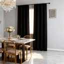 IGEMAEVE Black 100% Blackout Curtains 84 Inch Length 2 Panels Set, Black Out Curtains for Bedroom 84 Inch Long, Rod Pocket Energy Saving Room Darkening Drapes for Living Room Dining Room Window