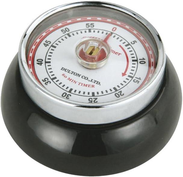 Zassenhaus Magnetic Retro Kitchen Timer, Classic Mechanical Cooking Timer (Black)