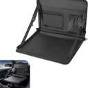 Downhill 1 PC 3 in 1 Steering Wheel Eating Tray, Multifunctional Back Seat Laptop Desk Bag, Leather Headrest Food Table Organizer, Universal for Most Cars, Trucks, SUVs (Black)