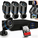 3000TVL Home Security System Surveillance DVR Camera Kits, 4pcs Wired 5MP PoE IP Night Vision Cameras Set with AI Motion Person Vehicle Detection, 4K NVR with 512GB Hard Drive for 247 Recording