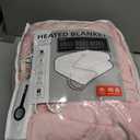 LaffyLo Electric Heated Blanket Full Size 72"84", Breathable & Luxurious Flannel, Soft Warm Gift with Over-Heat Protection,4 Heating Levels & 10 H Auto Shut Off, Machine Washable, Light Pink