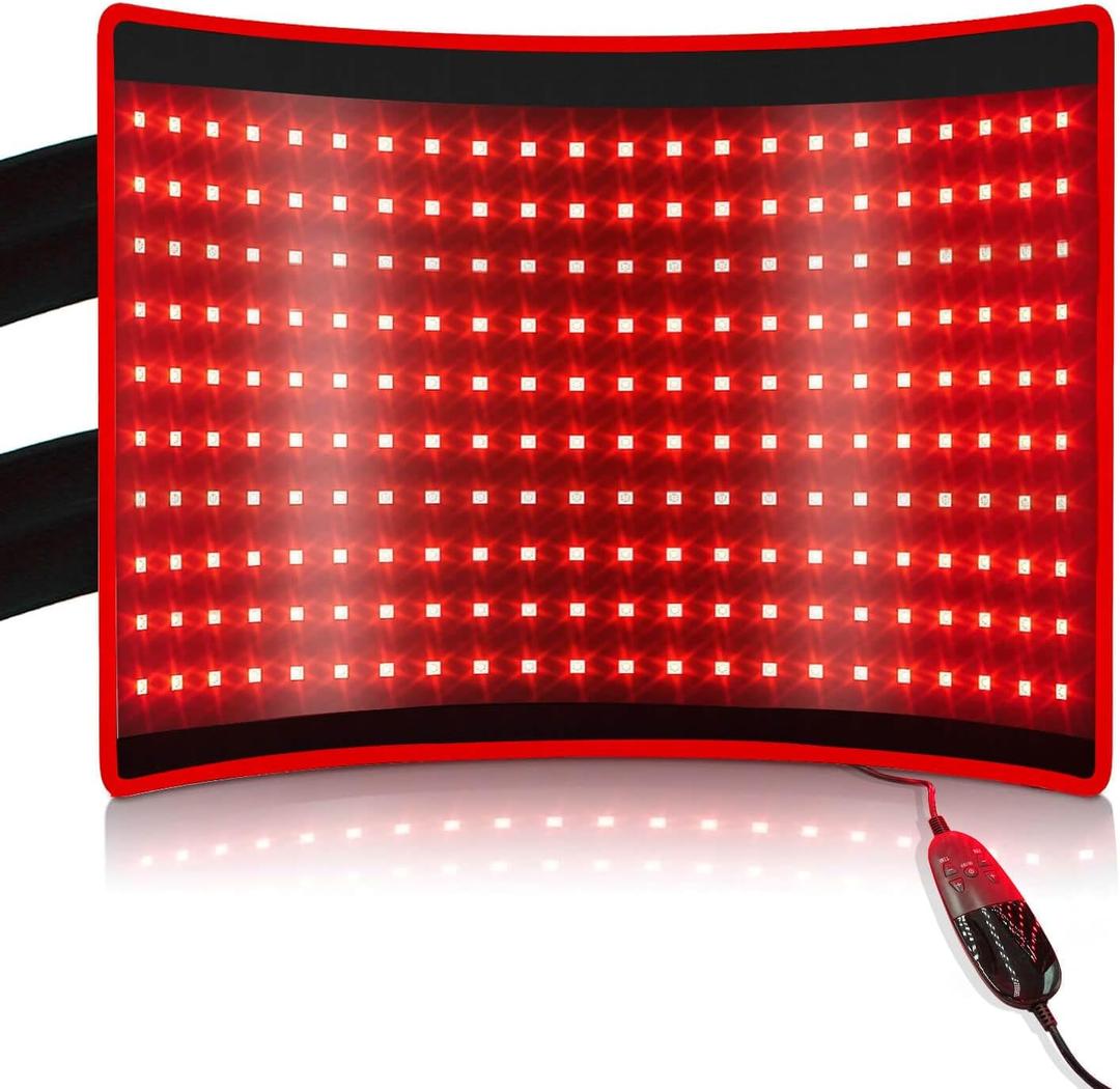 Bestqool Red Light Therapy for Body, FSA HSA Eligible Dual Chip 660nm 850nm Red Near Infrared Light, Large Pads Belt Wearable Wrap, Infrared Light Therapy for Muscle Feet Knee Back Waist Pain.43W