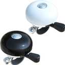Greallthy Bike Bell Classic Bike Bells for Adults Kids, Bicycle Bell for Handlebars Adult, Loud Sound Beach Cruiser Mountain Bike Bell Accessories. (One Size, Black + White: Right Hand Use-2 pack)