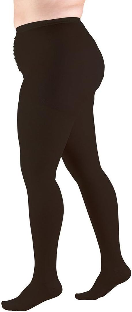 Truform 20-30 mmHg Compression Pantyhose, Plus Size Women's Support Tights Hosiery, Black, Tall,1 Pair