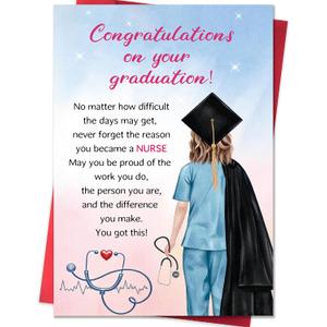 5 x Nurse Graduation Card,2026 Nursing Graduation Gifts for Women,RN Nursing School Graduation Decorations Gifts Card for Daughter Her