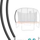 1PCS Trampoline Curved Pole, Universal Trampoline Replacement Enclosure Pole to Fit 8-16FT Curved Pole Trampoline Frame, Includes Foam Sleeve and Hardware with 2 Installation Options