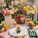 FLOWERCAT 60PCS White Plastic Plates - Heavy Duty White Disposable Plates for Mother's Day/Birthday Party/Wedding -serve for 30 guests Include 30PCS 10.25" & 30PCS 7.5" Plates for Party