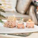 Gingerbread Train Decor Gingerbread Christmas Decorations Indoor Resin Santa Statue Train Figurines Christmas Kitchen Table Party Deco