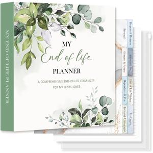 Lanpn End of Life Binder - 8.5x11, Final Wishes & Estate Document Folder with 8 Dividers & 10 Letter Size Binder Pockets, Death Planner Organizer, Before Death Life Plan When I Die Journal Book