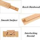 CYEAH 6 Pcs Wood Drawer Slides, 17 inch Wooden Drawer Slides, Wooden Undermount Drawer Slide Classic Guide Center Mount Track, Drawer Glide Rails Replacement Part