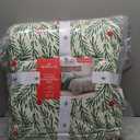 Hallmark Queen/Full Size 4-Piece Holiday Bedding Set | Festive Comforter, 2 Shams, Decorative Pillow | Lightweight & Cozy Home Decor | Super Soft Microfiber Fabric | Wrinkle-Resistant | Green Branches
