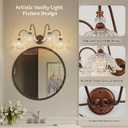 Antique Red Bronze Finish Bathroom Vanity Light, 4-Light Vintage Vanity Light with Floral Clear Glass Shades, Retro Wall Mount Lighting for Bathroom, Dressing Table