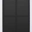 DEZ FURNISHINGS Cordless 1" Light Filtering Pleated Shade, Fabric, 28" W x 48" H, Black