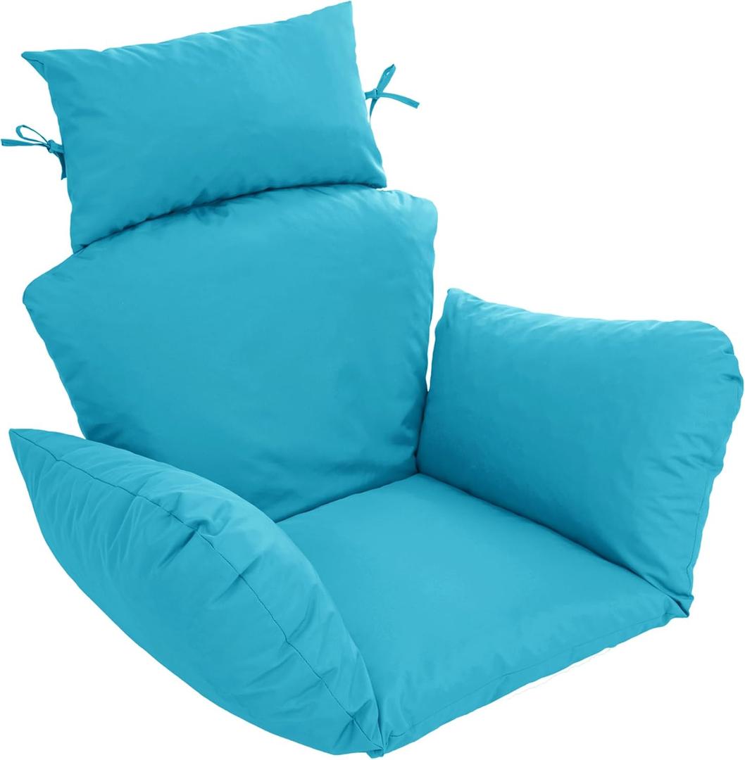 Egg Chair Cushion  Outdoor Hanging Chair Cushion, Replacement Cushions for Patio Swing, Waterproof, Fade- Resistant, Removable & Machine Washable Cover, Teal