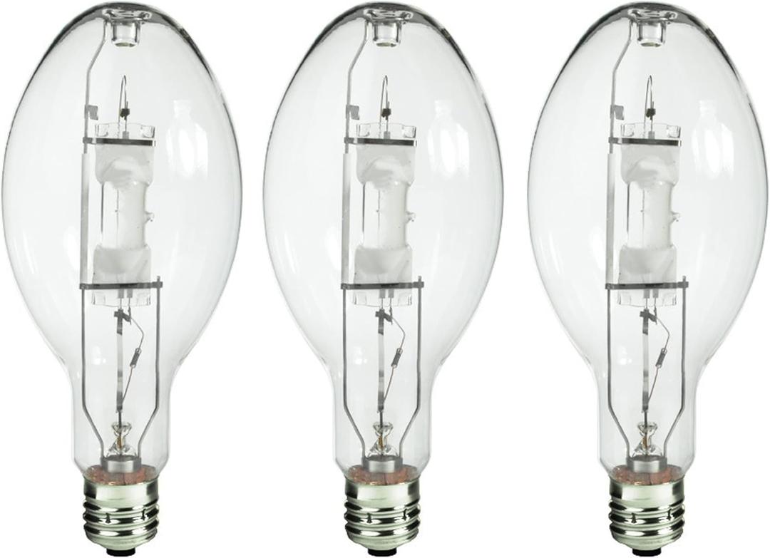 Bluex Bulbs (3 Pack MH400/U/MOG 400W Metal Halide Bulb Mogul Base (E39) - ED37 Clear M59 HID Lamp 36000 Lumens