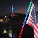 Xprite 1PC 4FT RGBW LED Whip Light with Spring Base, App & Remote Control Chasing Antenna Lighted Whips, Compatible with SXS ATV UTV Polaris RZR Can-am Buggy Trucks Jeep